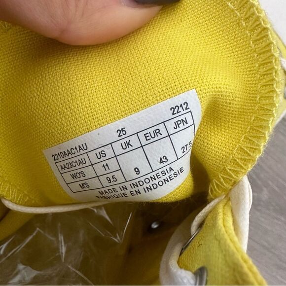 NEW! Pf Flyers Hi All American Aurora Sneaker Canvas Yellow Mens 9.5 Womens 11 - Picture 7 of 10